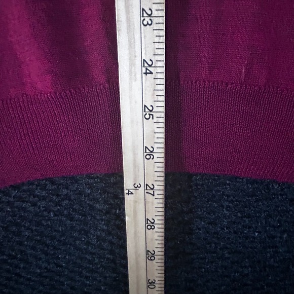 Black Brown 1826 Mens Burgundy 100% Merino Wool V-Neck Sweater Made in Italy L - Picture 5 of 7